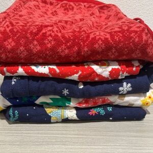 Festive Red and Blue Holiday PJ pants